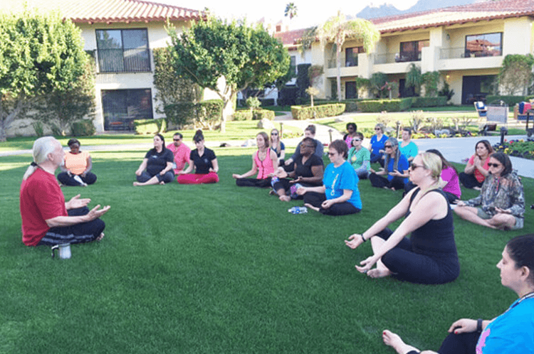 yoga class outside