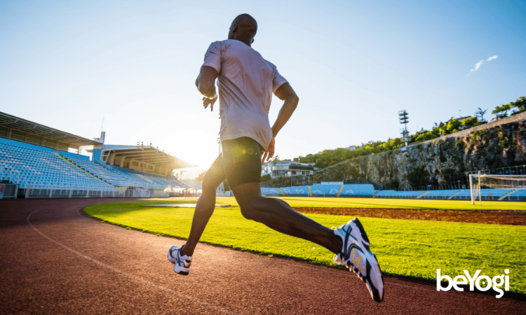 Man running on a track