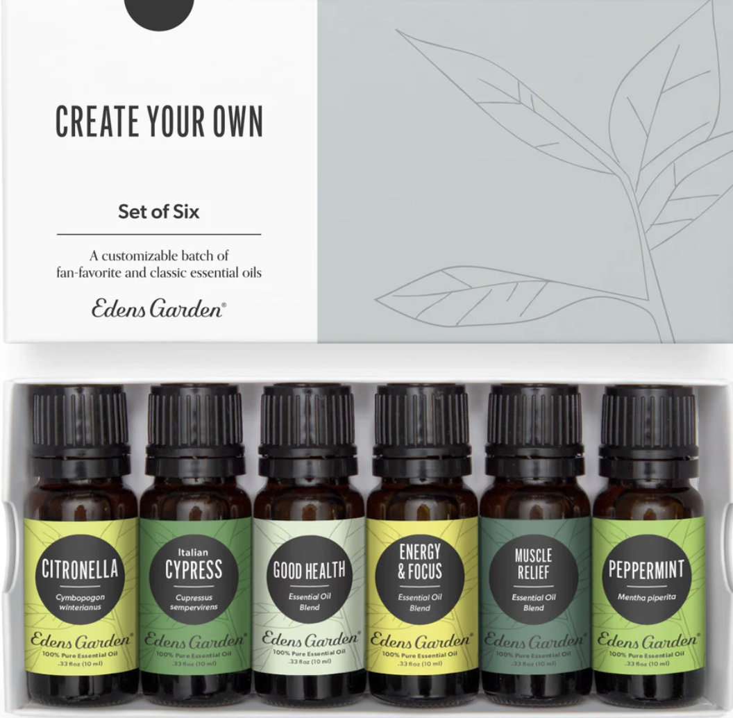 A essential oil gift set is shown, a must-give option as a mindful yoga gift. 