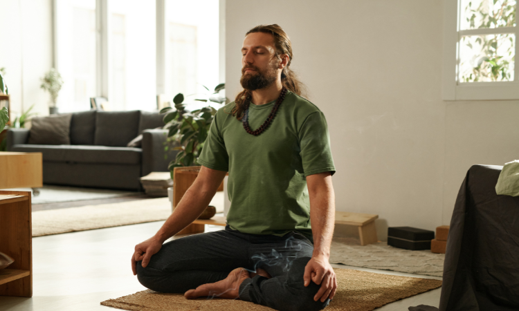 yoga-therapy-asanas A yoga therapist practices his yoga therapy asanas.