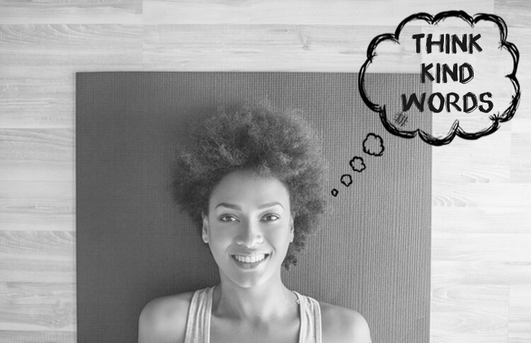 Woman practices ahimsa by thinking kind words